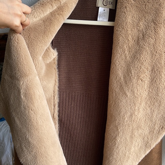 Cripple Creek Brown/Tan Faux Fur Cardigan - Picture 6 of 6